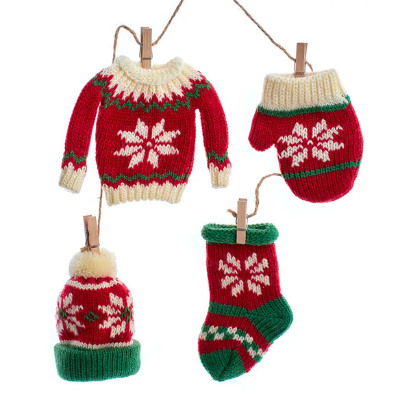 Knit Ornament Garland 22”