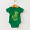 Dinosaur Sleepysaurus on Green Baby Bodysuit