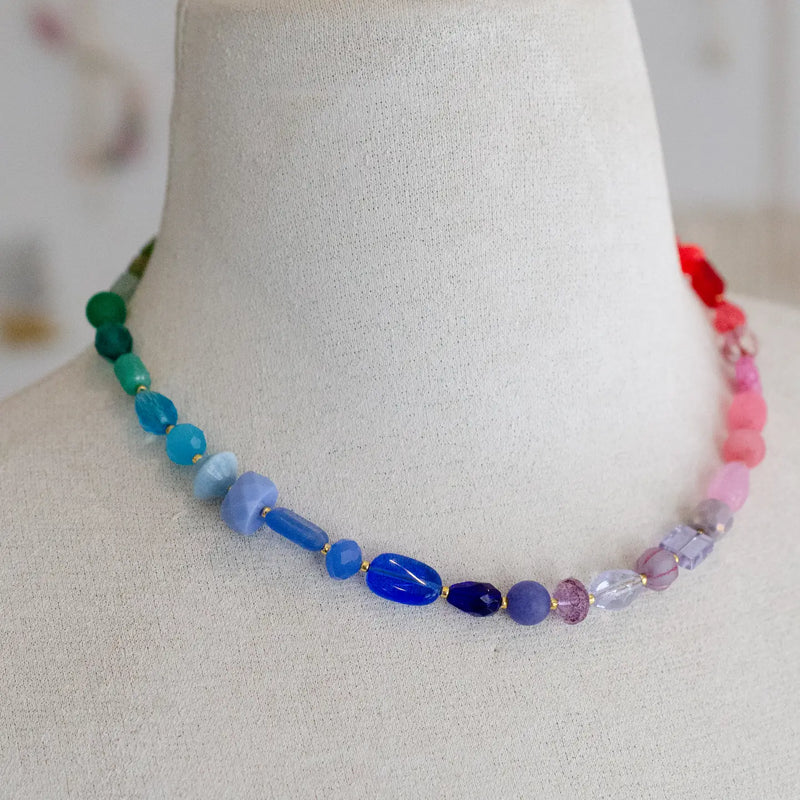 Rainbow Beaded Colorful Necklace