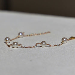Gold Pearl Station Bracelet