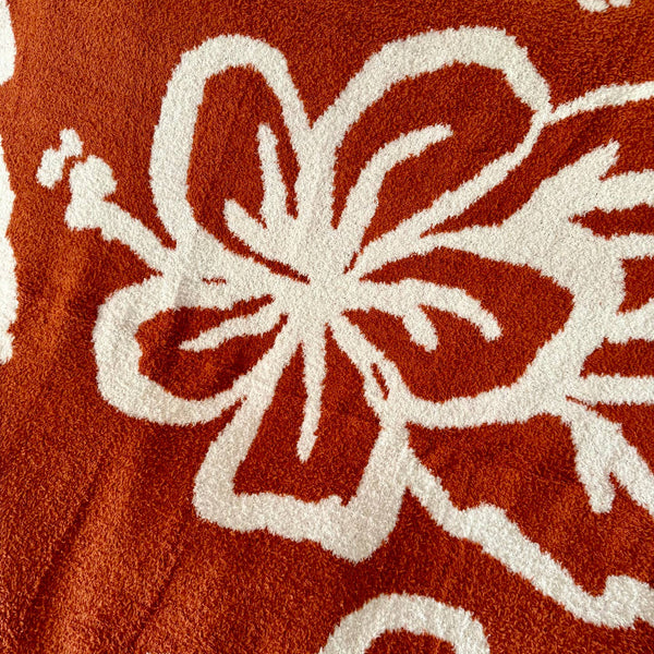 Hibiscus Plush Throw