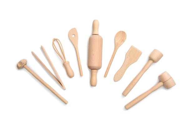Wooden Kitchen Tools Set for Kids