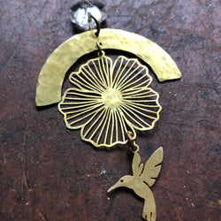 Hummingbird Prayer Brass Ornament