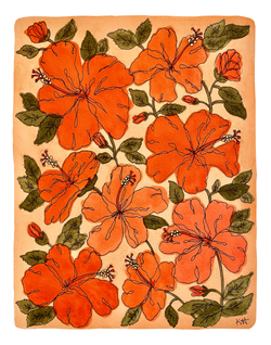 'Holiday Hibiscus' Print by Kim Hoppe