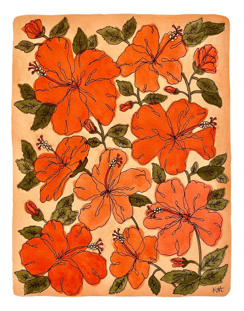 'Holiday Hibiscus' Print by Kim Hoppe