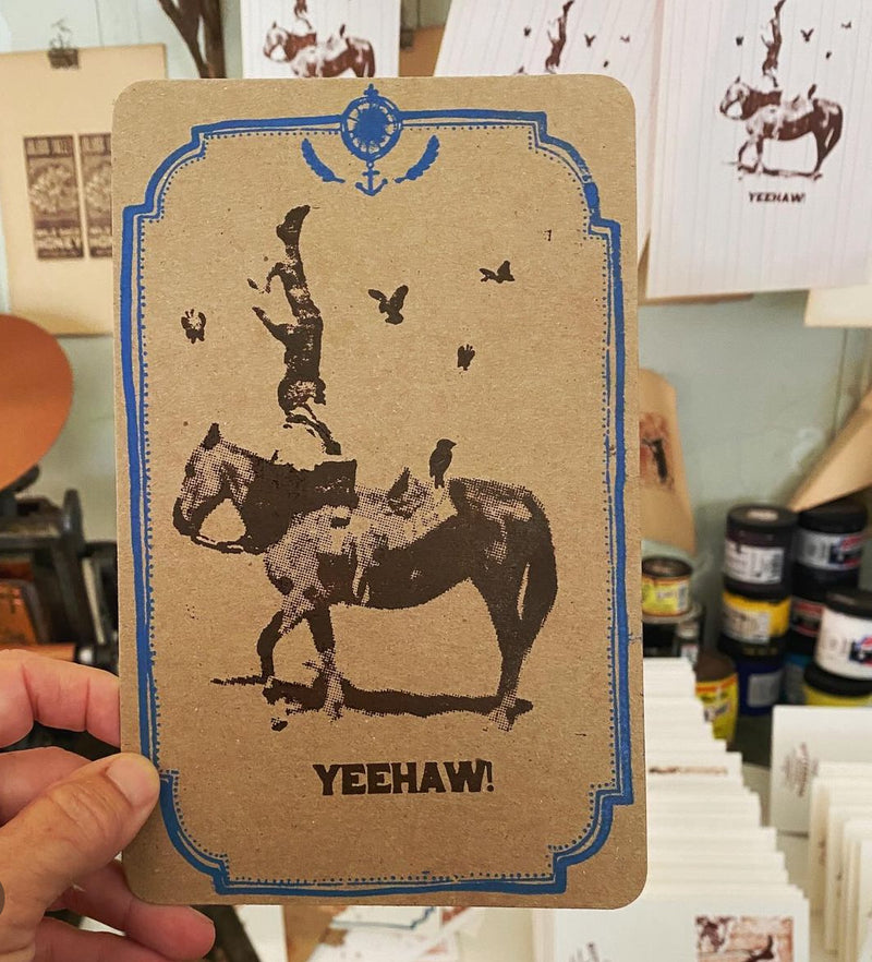 Yeehaw Letterpress Card