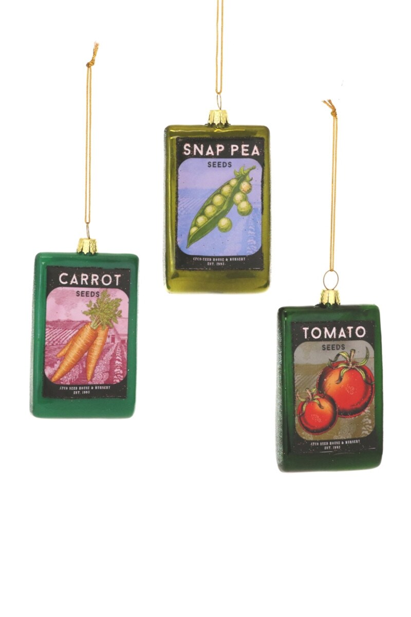 Seed Packet Glass Ornament