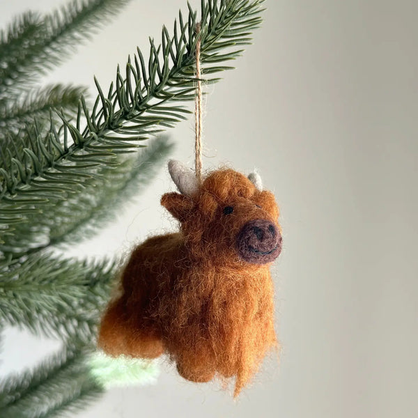 Felt Highland Cow Ornament