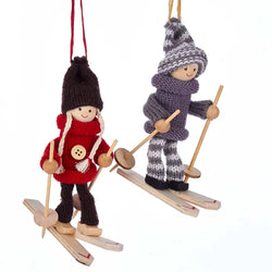 Fabric Skier Ornament