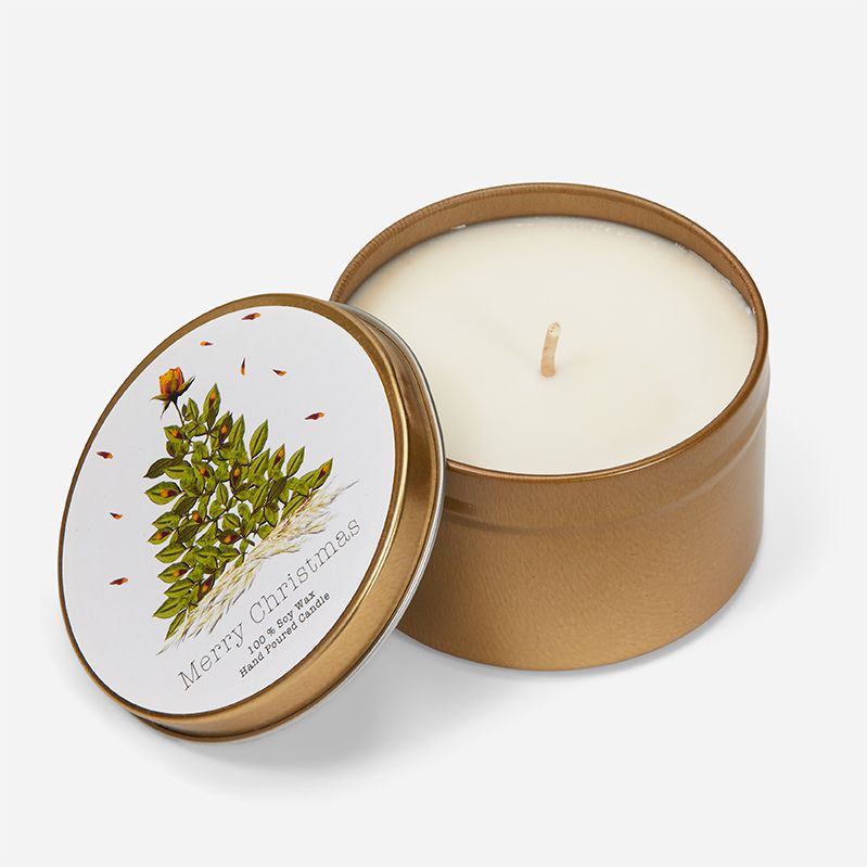 Christmas Tree Flower Art Candle