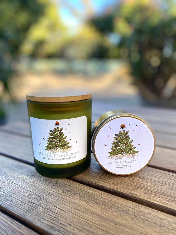 Christmas Tree Flower Art Candle