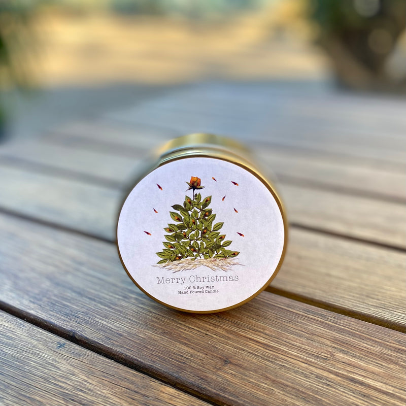 Christmas Tree Flower Art Candle