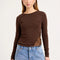 Siren Lace Long Sleeve Tee - Espresso