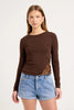 Siren Lace Long Sleeve Tee - Espresso