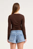Siren Lace Long Sleeve Tee - Espresso