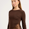 Siren Lace Long Sleeve Tee - Espresso