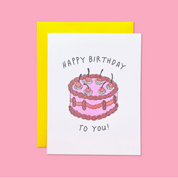 Pink Birthday Cake Card