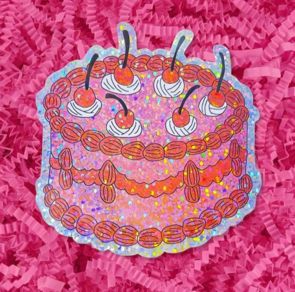 Glitter Cake Sticker