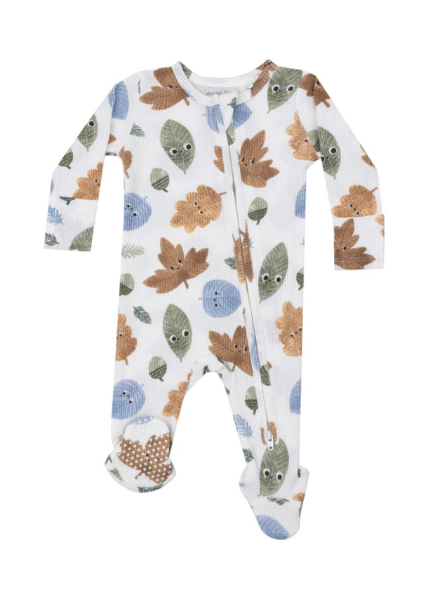 Cuddly Leaves Zipper Footie