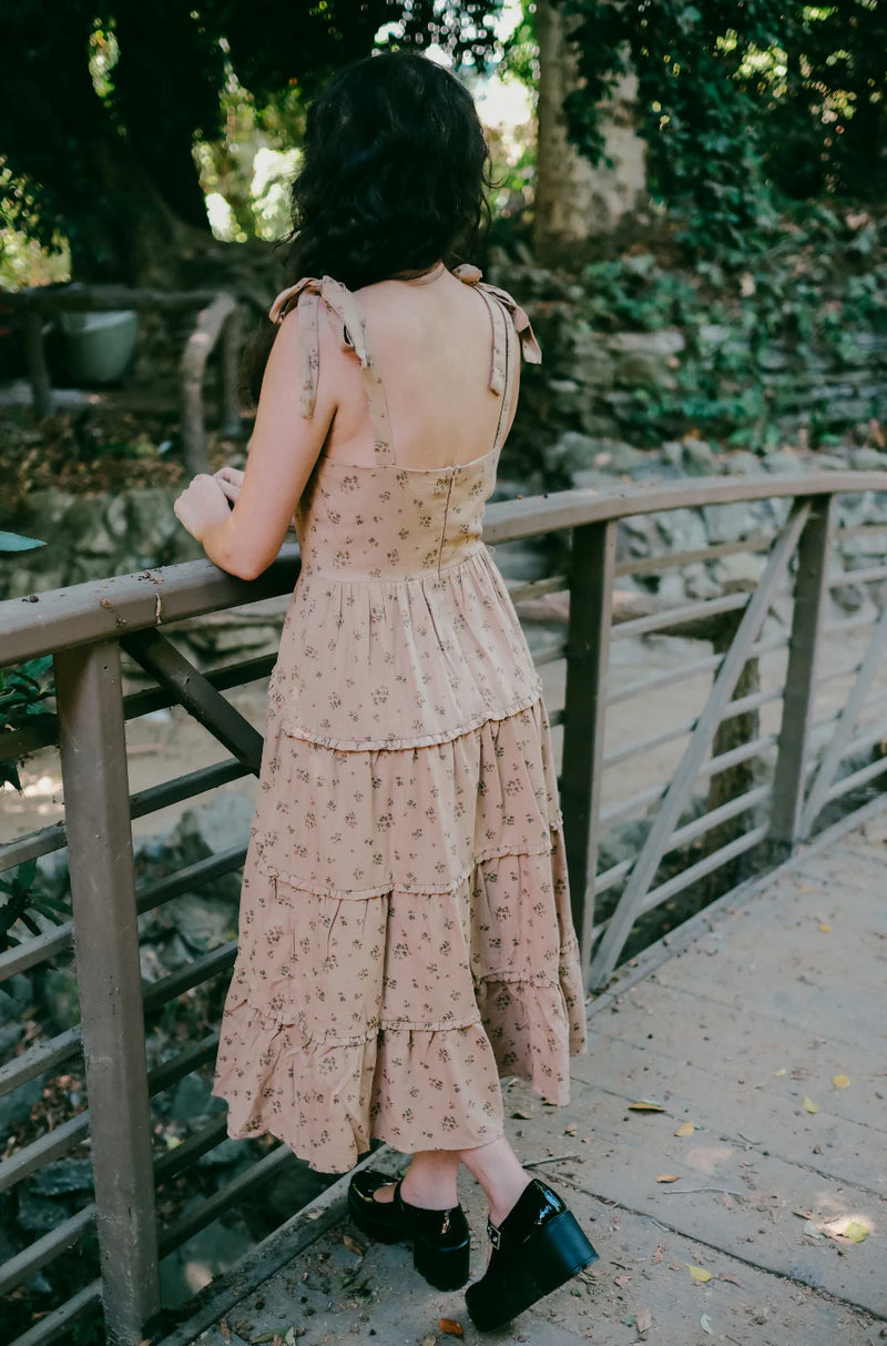 Emma Dress in Chestnut Autumn Floral