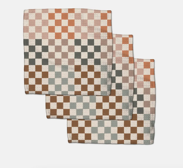 Autumn Checkers Dishcloth Set