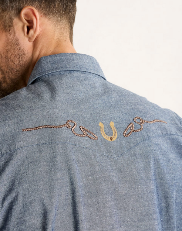 Gambler Chambray Shirt - Dark Blue Rodeo