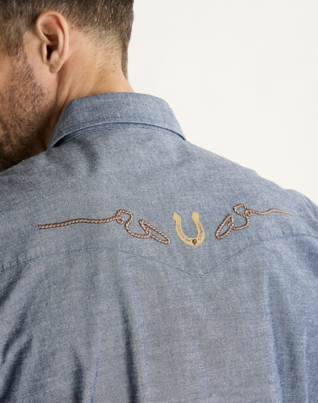 Gambler Chambray Shirt - Dark Blue Rodeo