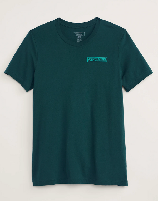 Salmon Falls Graphic Tee in Forest Green
