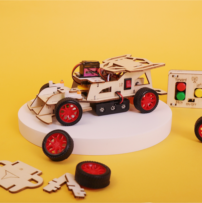 Steering Remote Controlled Car Diy Kit, Educational Stem Toy