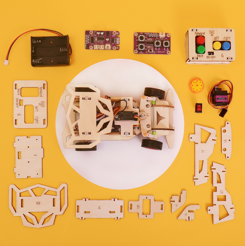 Steering Remote Controlled Car Diy Kit, Educational Stem Toy