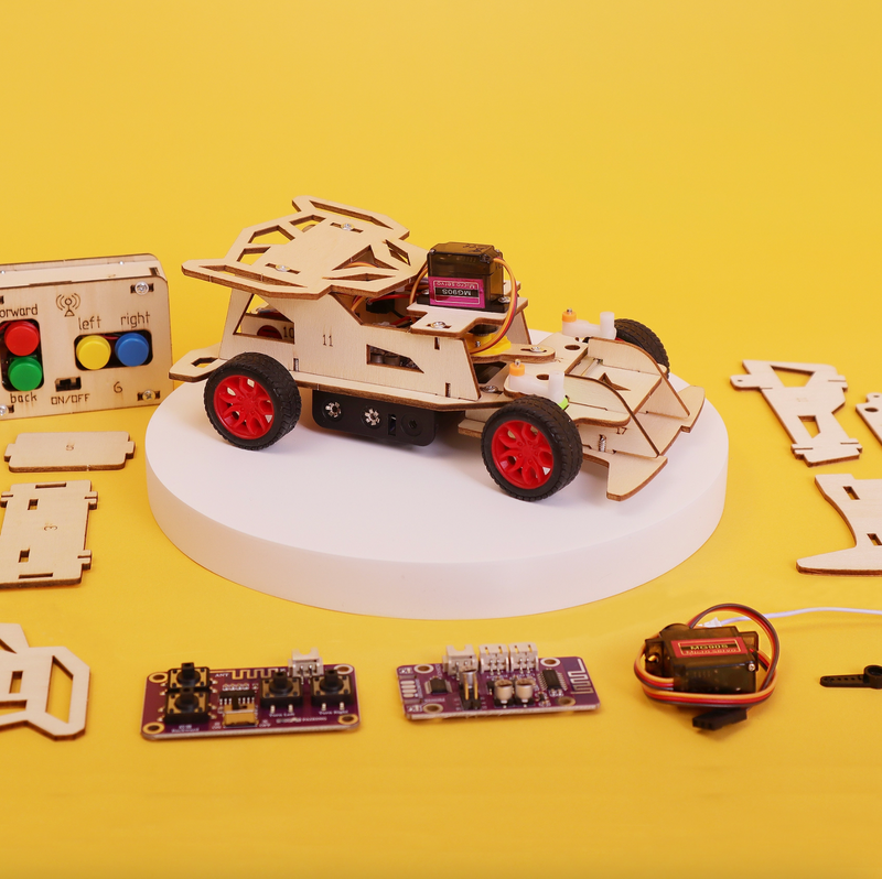 Steering Remote Controlled Car Diy Kit, Educational Stem Toy
