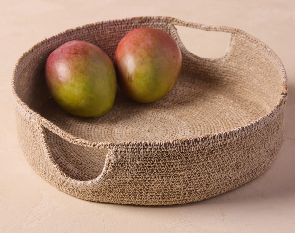 Hydra Woven Seagrass Tray, Grey