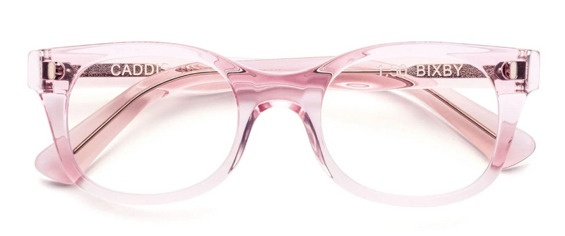 Bixby Reading Glasses- Polished Clear Pink