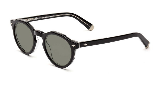 Dogleg Sunglasses- Gloss Black - Polarized Gray-green