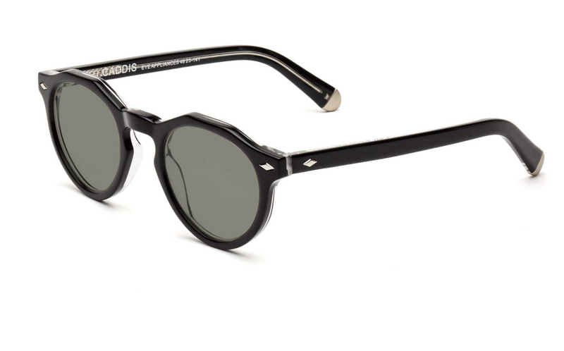Dogleg Sunglasses- Gloss Black - Polarized Gray-green