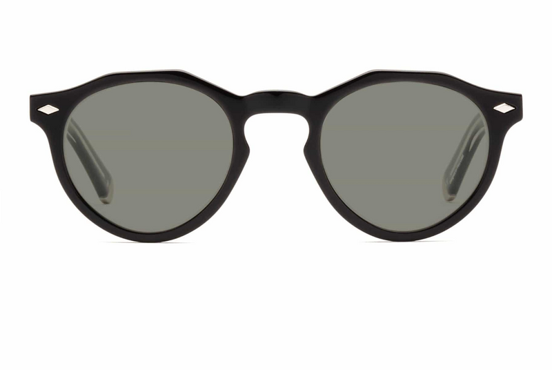 Dogleg Sunglasses- Gloss Black - Polarized Gray-green