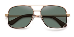 Metamodernist Scout Sunglasses- Polished Rose Gold-Polarized Green