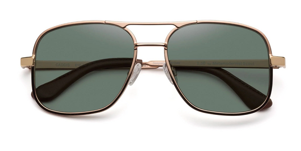 Metamodernist Scout Sunglasses- Polished Rose Gold-Polarized Green