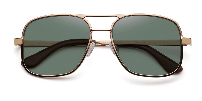 Metamodernist Scout Sunglasses- Polished Rose Gold-Polarized Green