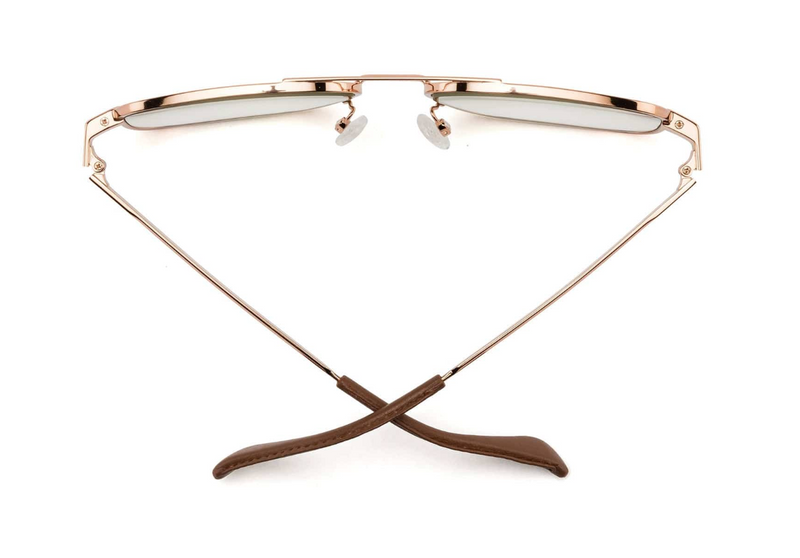Metamodernist Scout Sunglasses- Polished Rose Gold-Polarized Green