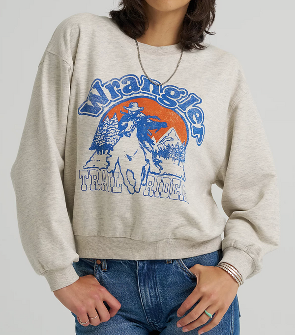Womens Ballon Sleeve Sweatshirt- Wrangler Trail Riders