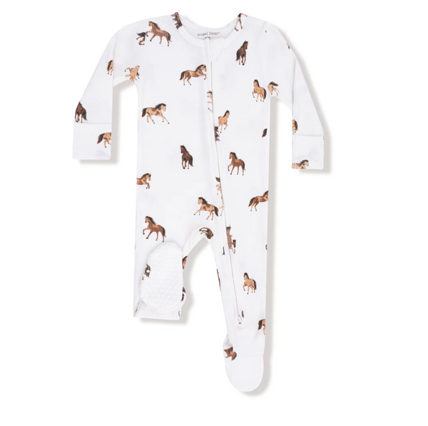 Mini Horses Zipper Footie