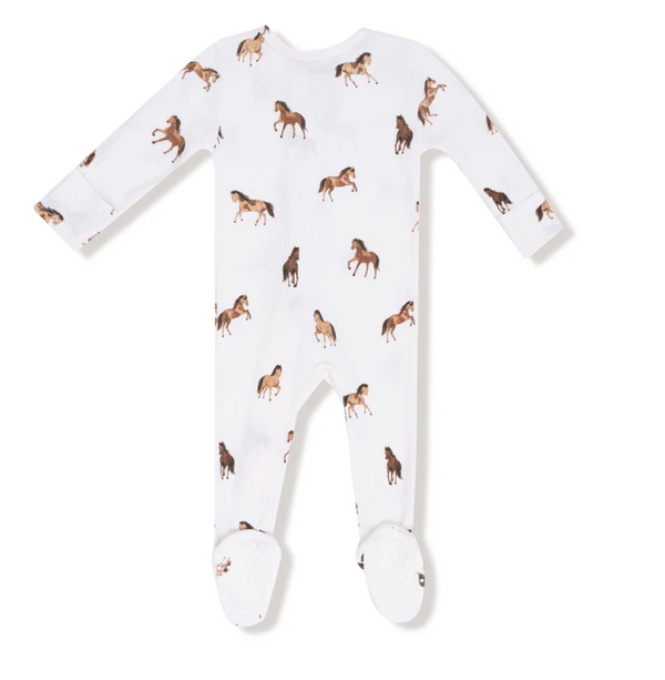 Mini Horses Zipper Footie