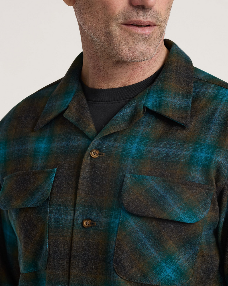 Men's Board Shirt-Teal/Charcoal Ombre