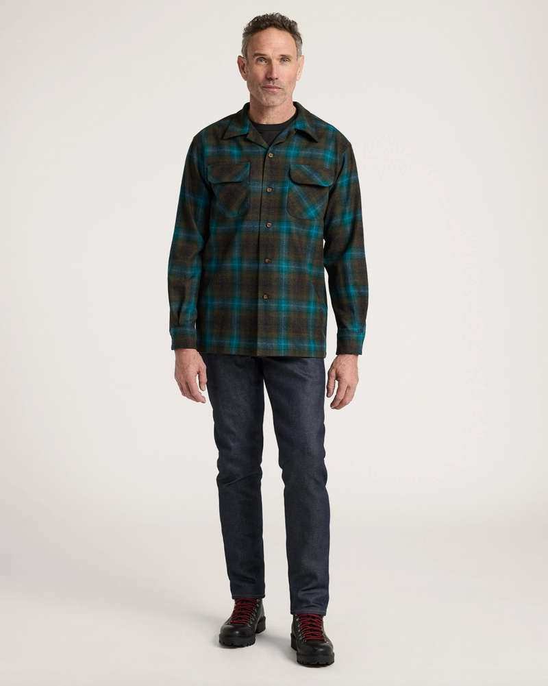 Men's Board Shirt-Teal/Charcoal Ombre