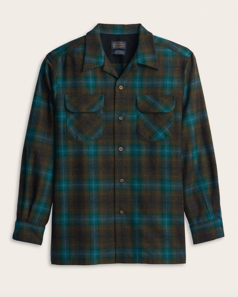 Men's Board Shirt-Teal/Charcoal Ombre