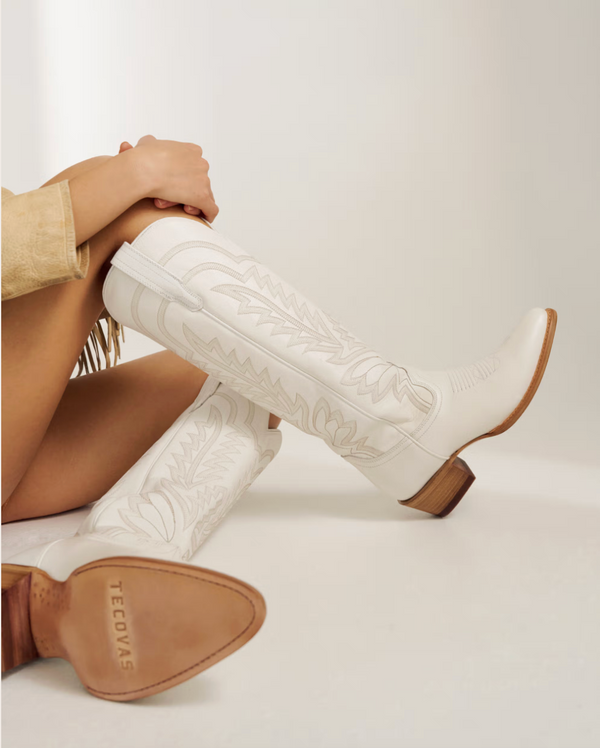 The Abby Tall Western Boots in Snow - Tecovas Handcrafted Leather