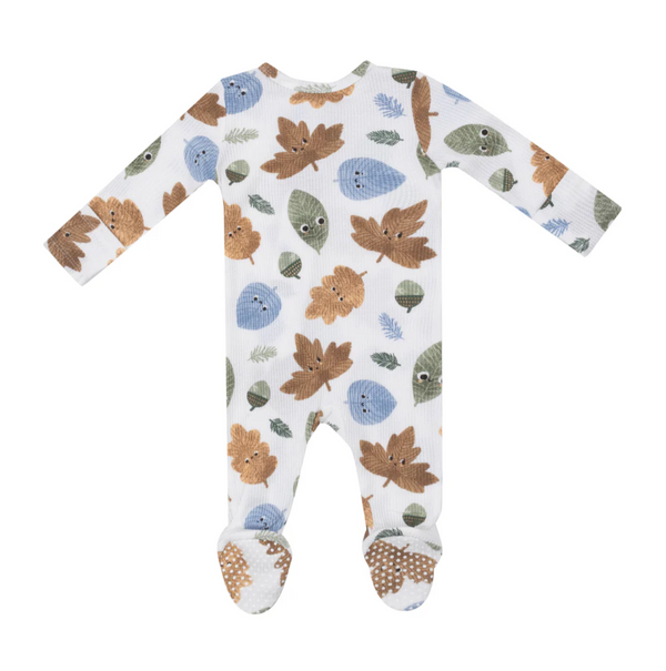Cuddly Leaves Zipper Footie