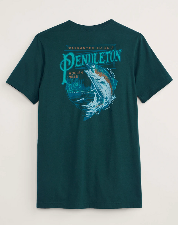 Salmon Falls Graphic Tee in Forest Green