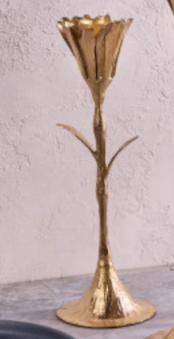 Gold Floral Candle Holder